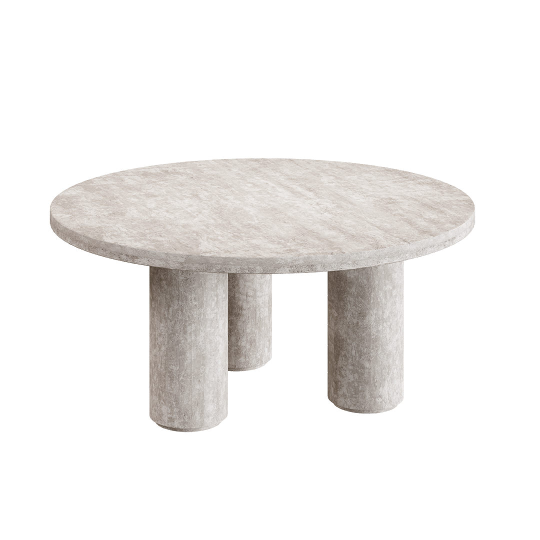 Casoli Travertine Coffee Table, White - Image 2